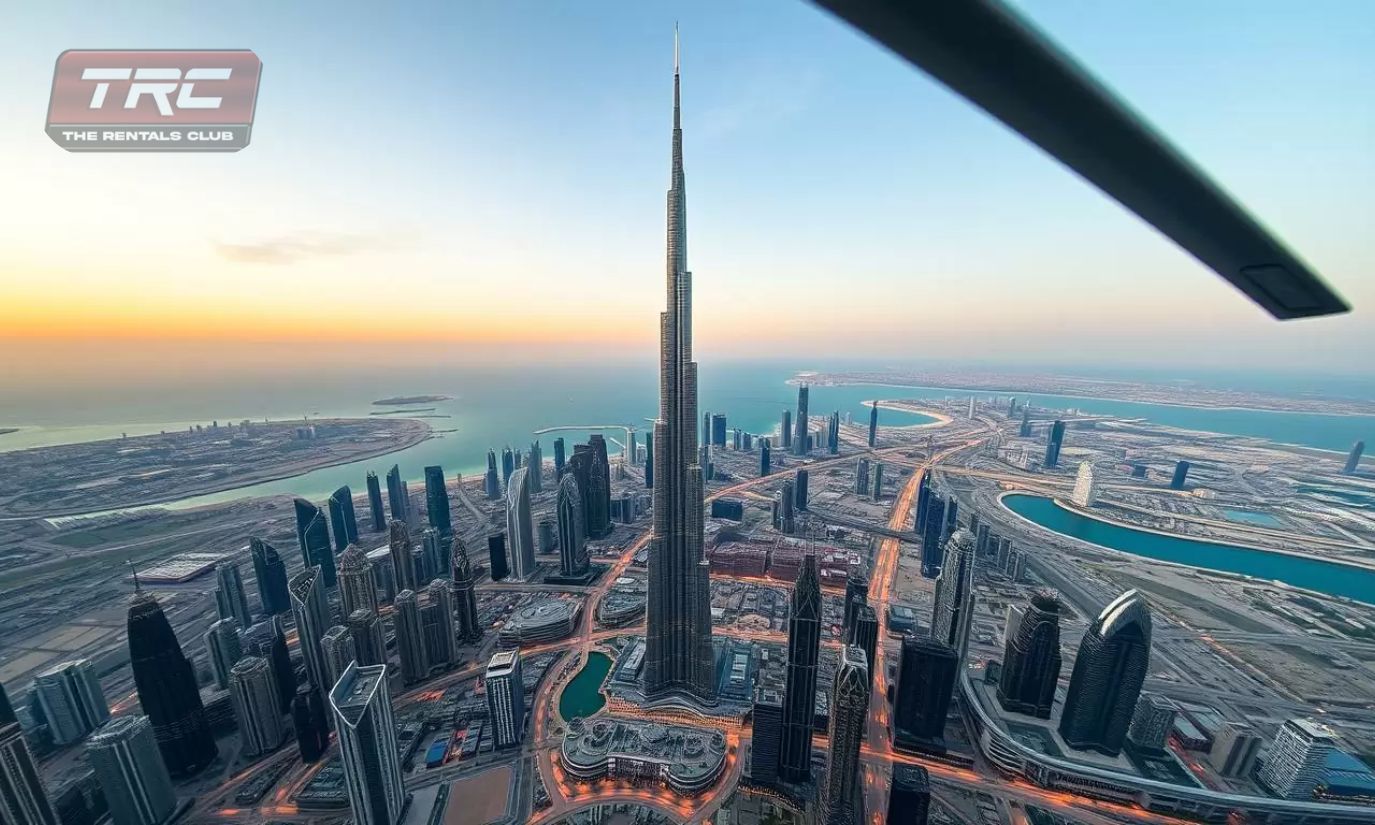 Burj Khalifa view from helicopter